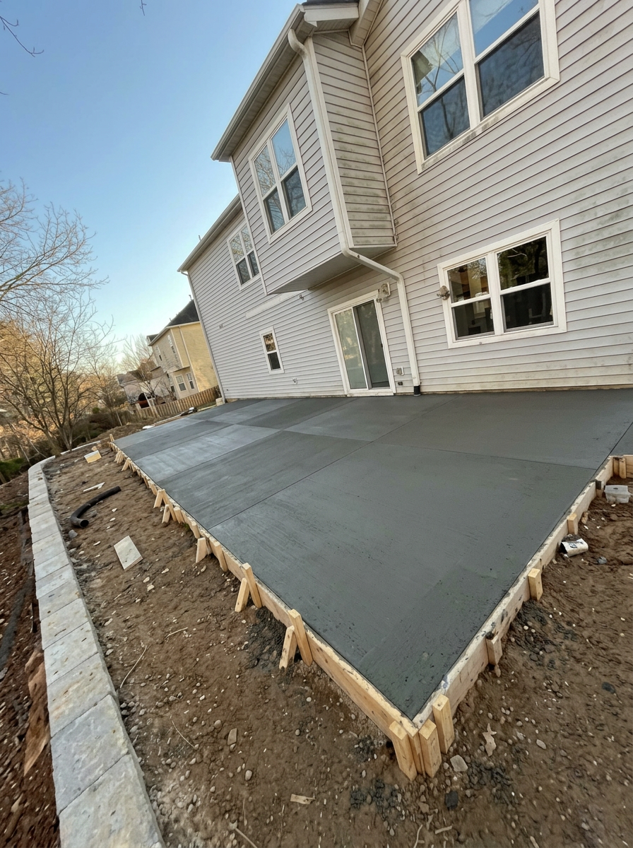 Formed concrete driveway slab by GM Outline